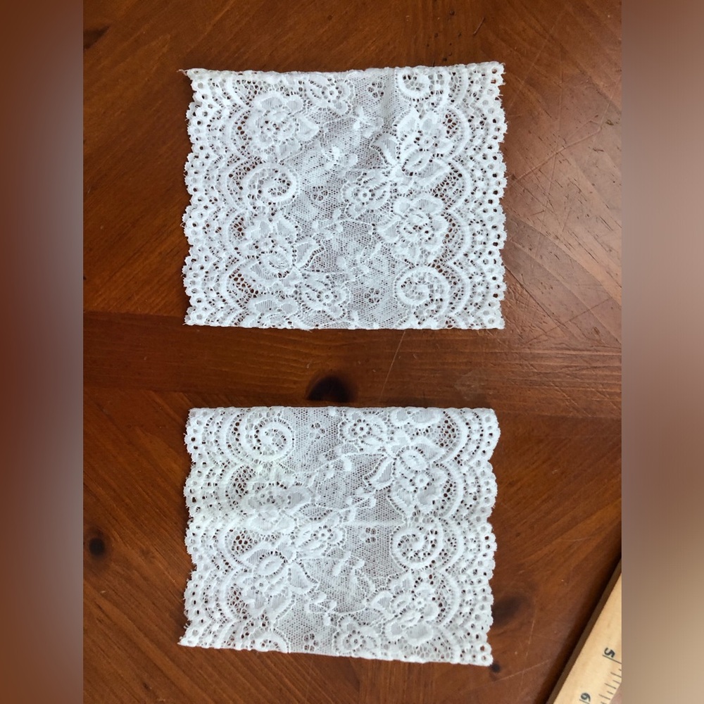 White Lace Stretch Boot Leg Cuffs